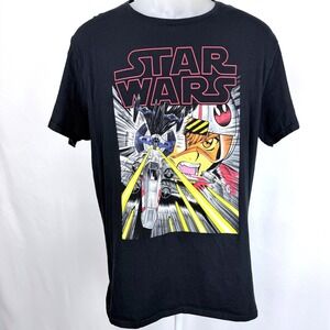 Star Wars Graphic T Shirt Large Black Fifth Sun Lucasfilm Comic X Wing Tee L